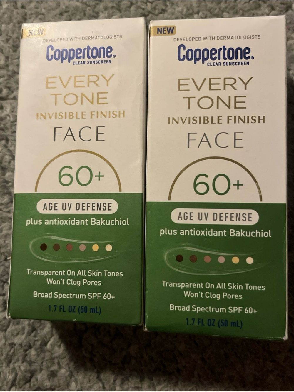 Every Tone Invisible Finish Face SPF 60+ - two boxes